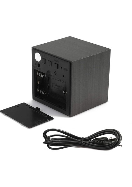 Ahşap Çalar Saat - 3 Parlaklık Seviyesi ve Ses Kontrolü ile Mini LED Dijital Saat, Aile Seyahatleri Için Mükemmel (Yurt Dışından) indirimleri