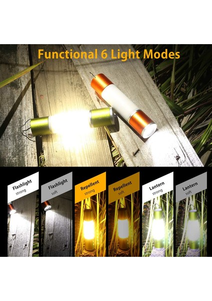 LED Kamp Işığı, USB Şarj Edilebilir, Su Geçirmez, Acil Durum, Hayatta Kalma Kitleri, Yürüyüş, Balık Tutma ve Daha Fazlası Için USB Bağlantı Noktalı Çok Fonksiyonlu Fener (Yurt Dışından)