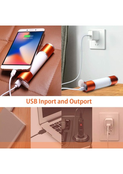 LED Kamp Işığı, USB Şarj Edilebilir, Su Geçirmez, Acil Durum, Hayatta Kalma Kitleri, Yürüyüş, Balık Tutma ve Daha Fazlası Için USB Bağlantı Noktalı Çok Fonksiyonlu Fener (Yurt Dışından) modelleri