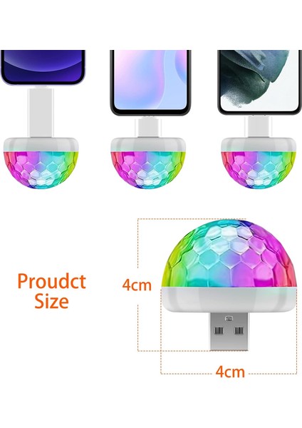 Mini USB Disko Topu Lambası, LED Disko Topu Parti Lambası, Ses Kontrolü, Disko Parti Işıkları, Müzik Kontrollü Disko Işık Efektleri, Çocuk Doğum Günleri Için Disko Işığı (Yurt Dışından) indirimleri