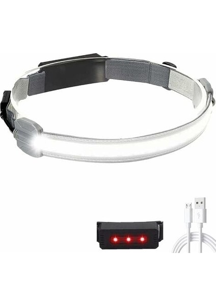 Cob LED Far, USB Şarj Edilebilir Işık Bandı, Hafif Geniş Huzmeli Far, Parlak LED Işıklar, 3 Mod, Irisfr(1 Adet) (Yurt Dışından)