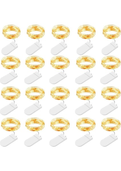 Kumandalı Dize Işıklar, 20 LED Peri Dizi Işık Seti 1m 10 LED Doğum Günü, Parti, Düğün, Noel, Çim Dekorasyonu Için Su Geçirmez Bakır Çelenk, Sıcak Beyaz (Yurt Dışından)