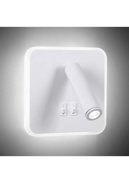 Modern LED Duvar Lambası Duvar Okuma Lambası, Anahtarlı 350° Dönebilen 3W LED Duvar Spot Iç Mekan Duvar Lambası Yatak Odası Başucu Oturma Odası Çalışma Odası, Beyaz 6000K (Yurt Dışından)