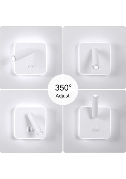 Modern LED Duvar Lambası Duvar Okuma Lambası, Anahtarlı 350° Dönebilen 3W LED Duvar Spot Iç Mekan Duvar Lambası Yatak Odası Başucu Oturma Odası Çalışma Odası, Beyaz 6000K (Yurt Dışından) fiyatları