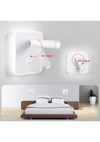 Modern LED Duvar Lambası Duvar Okuma Lambası, Anahtarlı 350° Dönebilen 3W LED Duvar Spot Iç Mekan Duvar Lambası Yatak Odası Başucu Oturma Odası Çalışma Odası, Beyaz 6000K (Yurt Dışından) modelleri