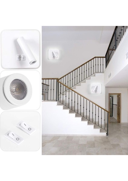 Modern LED Duvar Lambası Duvar Okuma Lambası, Anahtarlı 350° Dönebilen 3W LED Duvar Spot Iç Mekan Duvar Lambası Yatak Odası Başucu Oturma Odası Çalışma Odası, Beyaz 6000K (Yurt Dışından) fırsatları