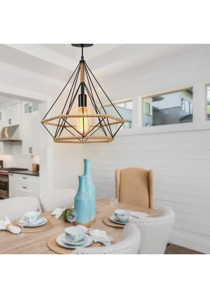 Retro Endüstriyel Tavan Işık Sarkıt, Vintage Edison Kafes Elmas Şekli Metal, Ayarlanabilir Kablo ile 80CM, Antik E27 Sarkıt Mutfak Yatak Odası Için (Ampul Dahil) (Yurt Dışından) fiyatları