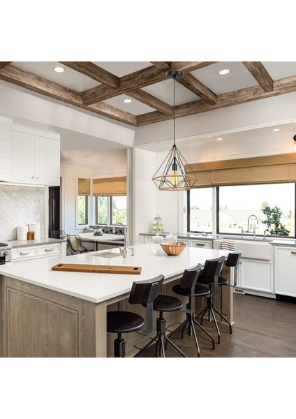 Retro Endüstriyel Tavan Işık Sarkıt, Vintage Edison Kafes Elmas Şekli Metal, Ayarlanabilir Kablo ile 80CM, Antik E27 Sarkıt Mutfak Yatak Odası Için (Ampul Dahil) (Yurt Dışından) modelleri