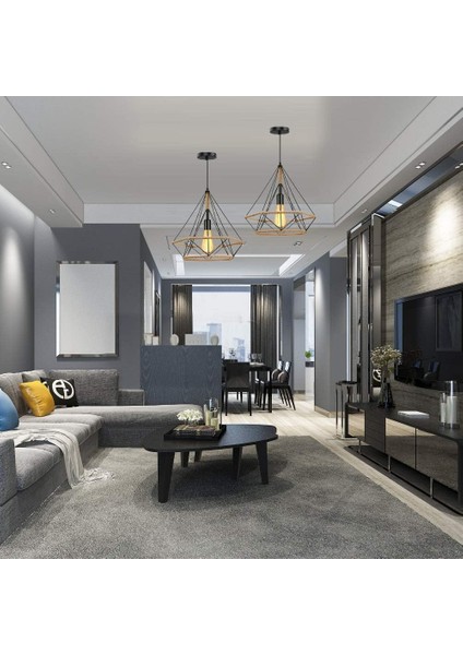 Retro Endüstriyel Tavan Işık Sarkıt, Vintage Edison Kafes Elmas Şekli Metal, Ayarlanabilir Kablo ile 80CM, Antik E27 Sarkıt Mutfak Yatak Odası Için (Ampul Dahil) (Yurt Dışından) fırsatları