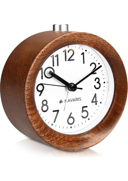 Ertelemeli Ahşap Analog Çalar Saat - Kadranlı Alarm Işığıyla Retro Saat - Sessiz Geçmeyen Vintage Ahşap Masa Saati (Yurt Dışından)