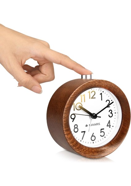 Ertelemeli Ahşap Analog Çalar Saat - Kadranlı Alarm Işığıyla Retro Saat - Sessiz Geçmeyen Vintage Ahşap Masa Saati (Yurt Dışından) modelleri