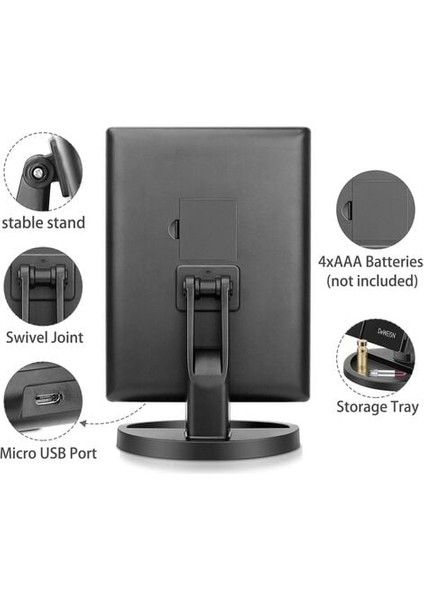 Makyaj Aynası Işığı, 21 Led'li, Üçlü Büyüteçli Ayna 2x/3x/1x Ayarlanabilir Dokunmatik Ekran Kozmetik ve Günlük Kullanım Için 180° Dönebilen Masa Üstü Ayna (Yurt Dışından) fırsatları