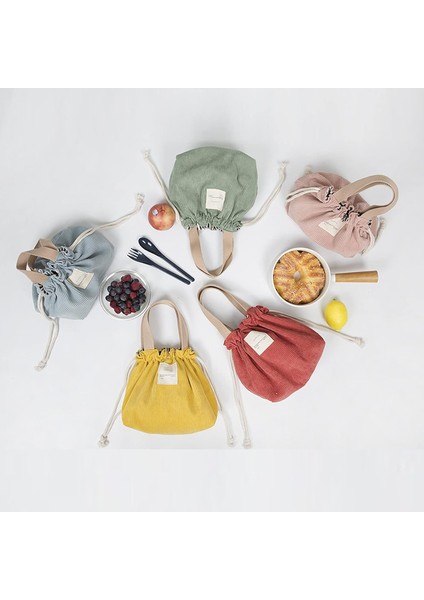 Fitilli Kadife Öğle Yemeği Çantası, Kadınlar, Ofis Çalışanları ve Öğrenciler Için Tote Öğle Yemeği Çantası, Mavi (Mavi) (Mavi) (Yurt Dışından) modelleri