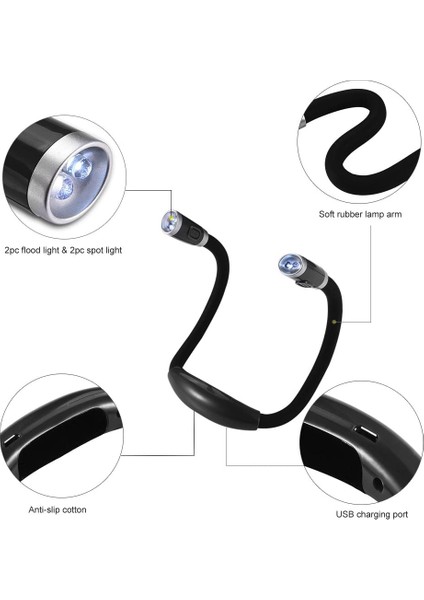 Gece Yatağı Okuma Lambası, USB Şarjı, Örgü, Kapitone, Seyahat, Kamp Için 3 LED Okuma Modu (Yurt Dışından) modelleri