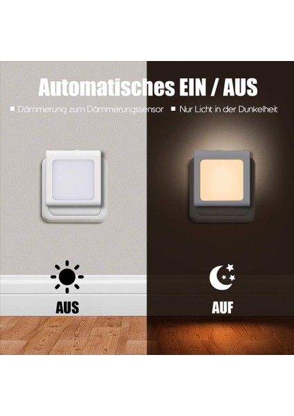 Nachtlicht Steckdose Mit Dämmerungssensor, 2 Stück Sehr Gut Für Kinderzimmer, Treppenaufgang,schlafzimmer, Küche, (Yurt Dışından) fırsatları