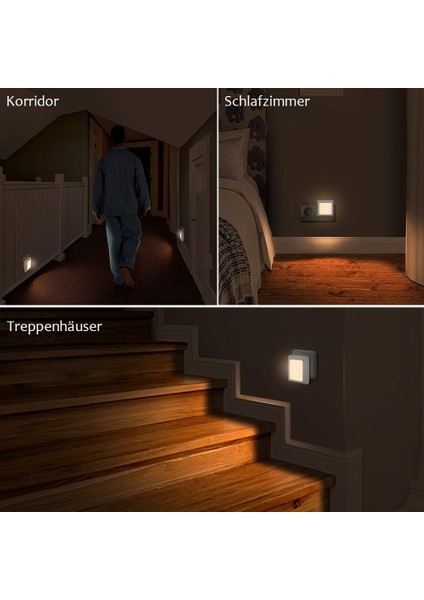 Nachtlicht Steckdose Mit Dämmerungssensor, 2 Stück Sehr Gut Für Kinderzimmer, Treppenaufgang,schlafzimmer, Küche, (Yurt Dışından) indirimleri