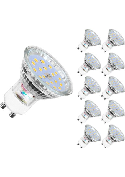 LED GU10, 5W, 60W'A Eşdeğer, 600LM, Sıcak Beyaz 2700K, 120° Geniş Işınlar, LED Spot Ampuller, 10'lu Paket (Yurt Dışından)