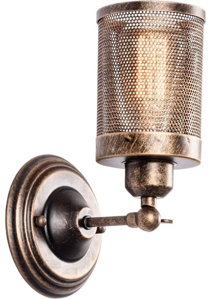 Endüstriyel Duvar Lambası, Steampunk Metal Mesh Gölge, Vintage Iç Mekan Duvar Lambası, Garaj Kapısı, Sundurma, Koridor Için Ayarlanabilir Soket (Ampul Yok) (Yurt Dışından)