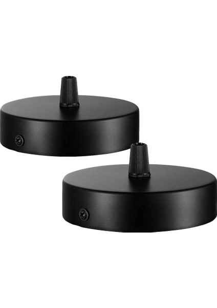 Tavan Gölgeliği 100 x 20 Mm, Metal Buat, 1 Delikli Yuvarlak Abajur - Tavan Gülü - Mat Siyah, Tüm Lambalar Uygundur (2 Adet) (Yurt Dışından)