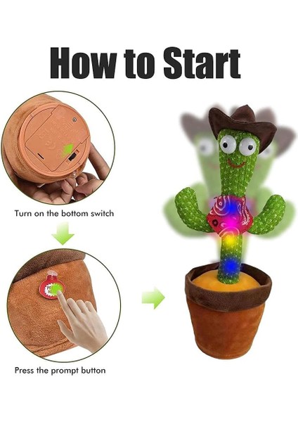 120 Şarkılı Tekrarlayan Kaktüs Oyuncak, Hawaii Dans Eden Papağan Kaktüs Peluş Oyuncak 32 cm - Elektrikli (Yurt Dışından) fiyatları
