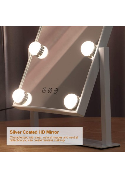 Masaüstü Makyaj Aynası LED Dolgu Işıklı Tuvalet Masası Aynası Masaüstü Ayna Güzellik Aynası Ampul ile (Şarj Edilebilir Versiyon) (Yurt Dışından) fırsatları