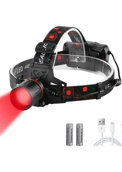 Kırmızı Far, Kırmızı LED Avcılık Farları Avcılık, Astronomi, Yıldız Gözlemi, Gece Görüşü Için Yakınlaştırılabilir Kırmızı Filtreli Şarj Edilebilir Far |uhoh (Yurt Dışından)