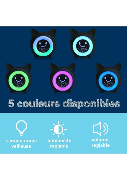 Gece Işıklı Çocuk Çalar Saat Lambası 5 Renk Parlaklık Ayarlanabilir Işık Hoparlörler Zaman Ayarlı Çalar Saatler Doğum Günü Partisi Noel Için Otomatik Sıcaklık Göstergesi (Yurt Dışından) fiyatları