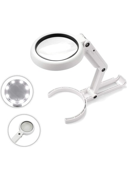 5x Işıklı Büyüteç - El Tipi Büyüteç, Okuma, Hobi, El Sanatları, Bilgisayar Onarımı ve Takı Için 8 Led'li Masaüstü Büyüteçler Siyah Büyüteç (Yurt Dışından)