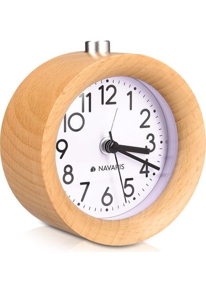 Ertelemeli Ahşap Analog Çalar Saat - Kadranlı Alarm Işığıyla Retro Saat - Sessiz Geçmeyen Vintage Ahşap Masa Saati (Yurt Dışından)