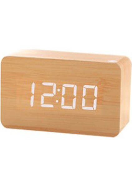 LED Dijital Çalar Saat Tarih Sıcaklık Göstergeli Küçük Büyükbaba Saati, 3 Ayarlanabilir Parlaklık, Ses Kontrolü, 2 Ekran Modu (Yurt Dışından)