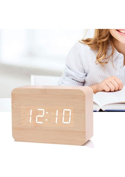 LED Dijital Çalar Saat Tarih Sıcaklık Göstergeli Küçük Büyükbaba Saati, 3 Ayarlanabilir Parlaklık, Ses Kontrolü, 2 Ekran Modu (Yurt Dışından) fırsatları