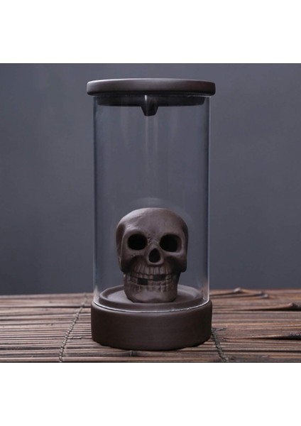 Geri Akış Tütsü Tutucu El Yapımı Seramik Tütsü Brülör, LED Işıkları ve Rüzgar Geçirmez Akrilik Kapak Ev Koku Dekor Aromaterapi Süsleme Için (Yurt Dışından)