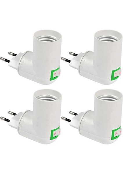 Kablosuz Anahtarlı E27 Soket, E27 LED Ampul Tabanı, Hızlı Aydınlatma Için Plastik Soket, Duvar Lambası Için E27 Spot Işığı, Iç Mutfak Lambası, 4'lü Set (Yurt Dışından)
