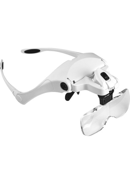2 LED Işıklı Büyüteç, Ön Büyüteçli Kulaklık Dikiş, Okuma Onarımları, Takı, Saat ve El Sanatları Için Eller Serbest Büyüteç, 5 Ayrılabilir Lens (1.0x-3.5x) (Yurt Dışından)