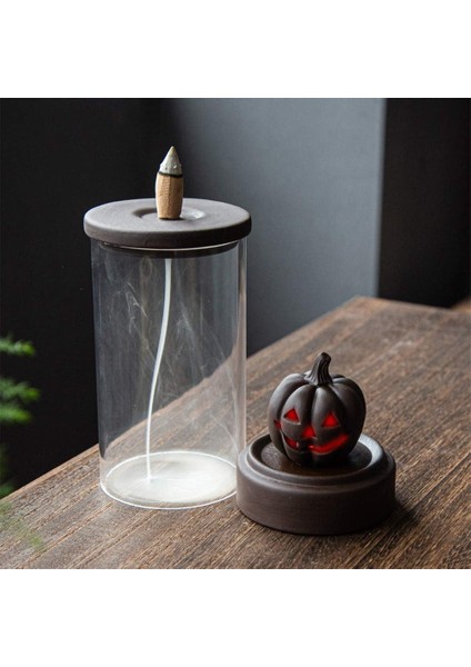 Geri Akış Tütsü Tutucu El Yapımı Seramik Tütsü Brülör, LED Işıkları ve Rüzgar Geçirmez Akrilik Kapak Ev Koku Dekor Aromaterapi Süsleme Için (Yurt Dışından) modelleri