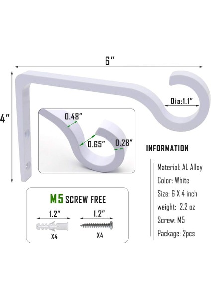 Metal Bitki Kanca Çoban Kancası Asılı Fenerler Için Dekoratif Duvar Askısı, Kuş Besleyici, Çiçek Sepeti, Kapalı Açık Dekor (Yurt Dışından) fırsatları