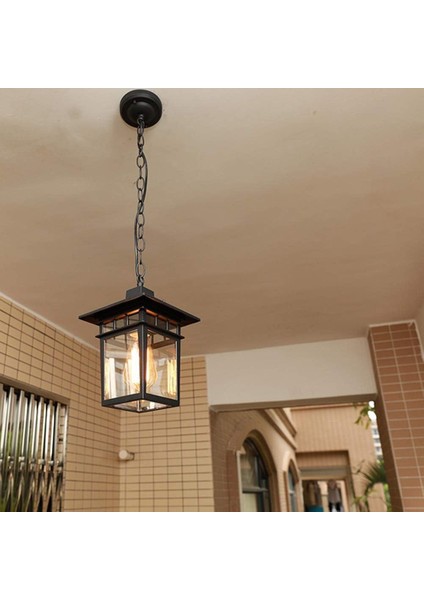 Dış Mekan Asma Lamba, Galvanizli Çelik Sarkıt, Şeffaf Cam Avize, Soket: E27, Avlu Koridor Koridor Dekoru Bahçe Dış Mekan Asma Lamba (Yurt Dışından) fiyatları