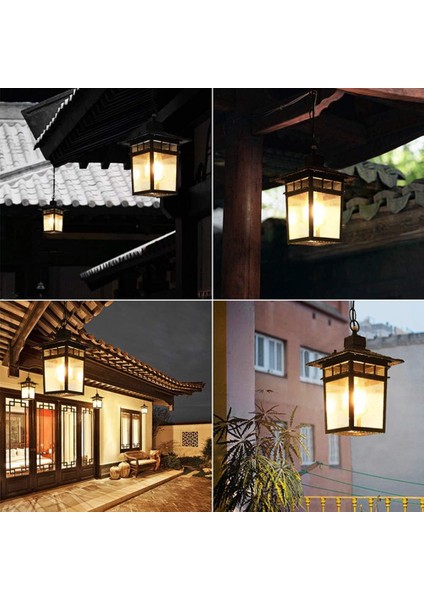 Dış Mekan Asma Lamba, Galvanizli Çelik Sarkıt, Şeffaf Cam Avize, Soket: E27, Avlu Koridor Koridor Dekoru Bahçe Dış Mekan Asma Lamba (Yurt Dışından) modelleri