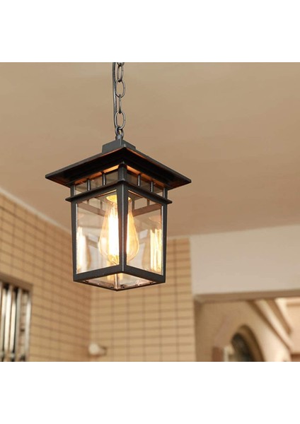 Dış Mekan Asma Lamba, Galvanizli Çelik Sarkıt, Şeffaf Cam Avize, Soket: E27, Avlu Koridor Koridor Dekoru Bahçe Dış Mekan Asma Lamba (Yurt Dışından) indirimleri