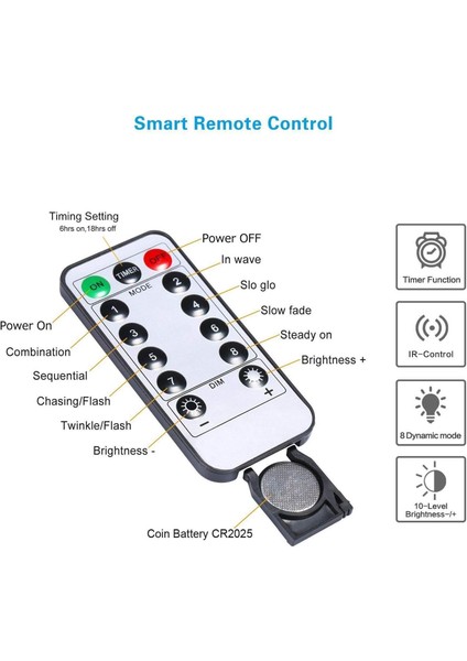 2 X10M Kontrollü Işık LED Çiçek Halkası 100 LED Uzaktan Kumanda Zamanlayıcı Fonksiyon IP65 Noel Düğün Partisi (Beyaz) (Yurt Dışından) fiyatları