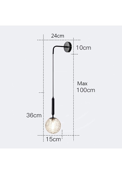 Modern E27 Asılı Cam Gölge Duvar Lambası, Yatak Odası Oturma Odası Koridor Için Iskandinav Minimalist Başucu Duvar Lambası (Yarı Saydam Siyah) (Yurt Dışından) indirimleri