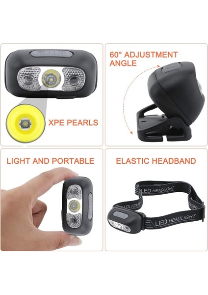 USB ile Şarj Edilebilen Hareket Sensörlü Far - 5 Ayarlanabilir Modla Ultra Parlak - Ipx5 Su Geçirmez (Yurt Dışından) fırsatları