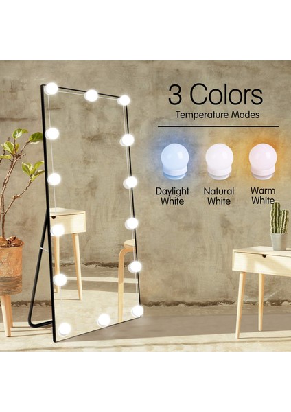 Hollywood Makyaj Aynası Için LED Şerit Işık Seti, Duvara Monte Ayna, Güç Kaynağı ile Takılabilir Makyaj Aynası Lambaları, 3 Renk Modu (Yurt Dışından) modelleri