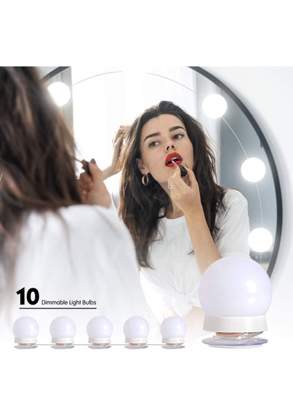 Hollywood Makyaj Aynası Için LED Şerit Işık Seti, Duvara Monte Ayna, Güç Kaynağı ile Takılabilir Makyaj Aynası Lambaları, 3 Renk Modu (Yurt Dışından) fırsatları