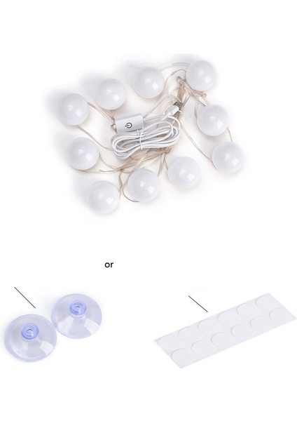 Hollywood Makyaj Aynası Için LED Şerit Işık Seti, Duvara Monte Ayna, Güç Kaynağı ile Takılabilir Makyaj Aynası Lambaları, 3 Renk Modu (Yurt Dışından) indirimleri