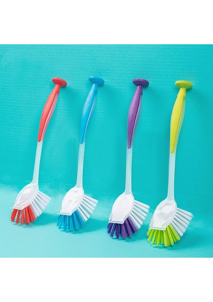 Fırçalar Vantuzlu, Yumuşak Tutuşlu Saplı ve Çizilmez Kıllara Sahip 4 Bulaşık Fırçası Seti (Rastgele Renkler), Tava ve Mutfak Lavabosu Temizleme Fırçaları (Yurt Dışından)