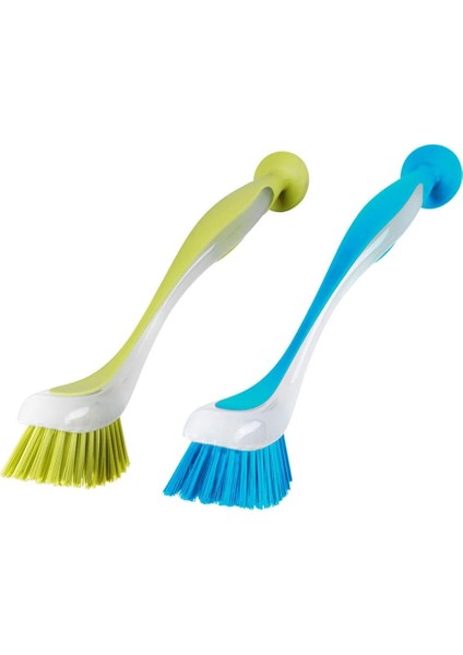 Fırçalar Bulaşık Yıkama Fırçası Bulaşık Makinesi Fırçaları Uzun Sap ve Yumuşak Kavrama Dostu Kıllar Vantuzlu Bulaşık Yıkama Fırçası 2 Parçalı (Yurt Dışından)