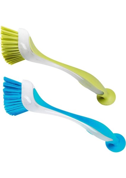 Fırçalar Bulaşık Yıkama Fırçası Bulaşık Makinesi Fırçaları Uzun Sap ve Yumuşak Kavrama Dostu Kıllar Vantuzlu Bulaşık Yıkama Fırçası 2 Parçalı (Yurt Dışından) indirimleri