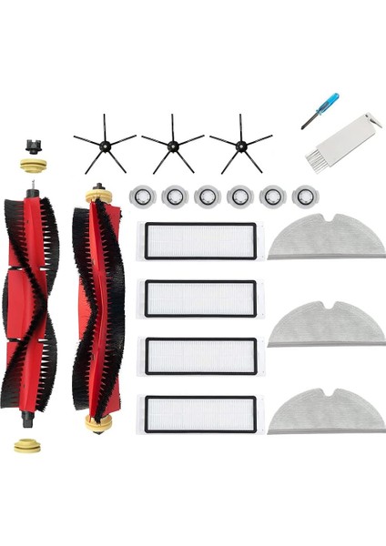 Fırçalar 19-Pack Uyumlu Yedek Parça Aksesuar Kiti Için Xiaomi Roborock S5 Max S6 Saf S6 Maxv E35 S5 S50 Elektrikli Süpürge Paspas Ana Yan Fırça Rulo Filtre (Yurt Dışından)