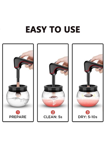 Fırçalar Elektrikli Makyaj Fırçası Temizleyici ve Kurutucu, USB Şarjı 3 Mod Süper (Yurt Dışından)